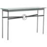 Equus 54" Wide Iron Console Table w/ Bronze Ring Black Strap