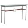 Equus 54" Wide Iron Console Table with Iron Ring Brown Strap