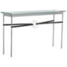 Equus 54" Wide Platinum Black Straps with Gold Rings Console Table