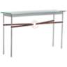 Equus 54" Wide Platinum Brown Straps with Gold Rings Console Table