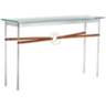 Equus 54" Wide Sterling Chestnut Straps Gold Rings Console Table