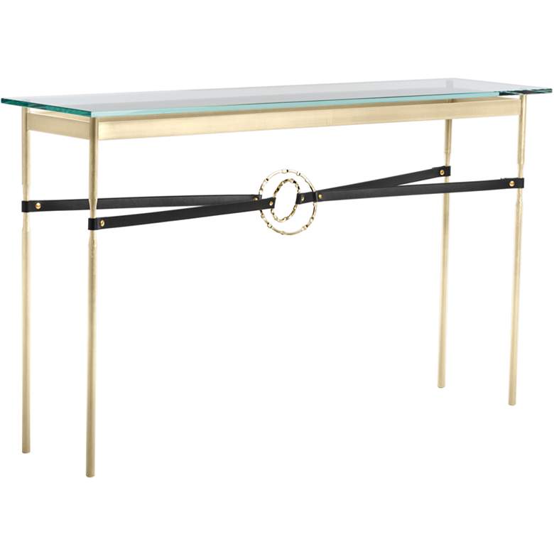 Image 1 Equus Console Table - Modern Brass - Modern Brass Accents - Black Strap