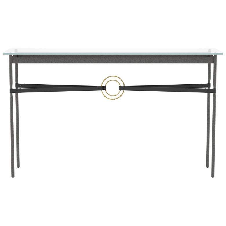 Image 1 Equus Natural Iron Console Table With Modern Brass & Black Accents