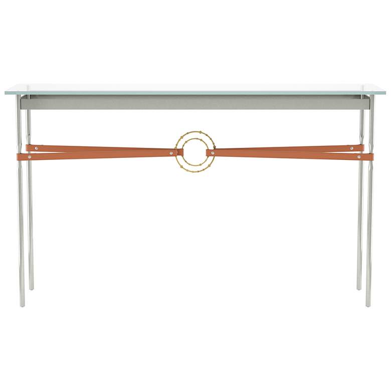 Image 1 Equus Sterling Console Table With Modern Brass & Chestnut Accents