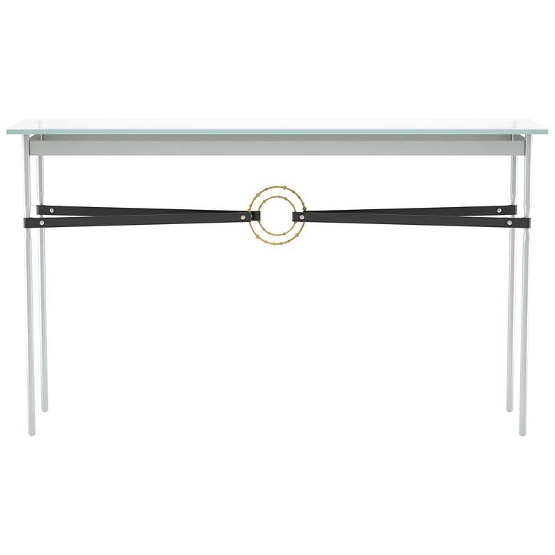Image 1 Equus Vintage Platinum Console Table With Modern Brass & Black Accents