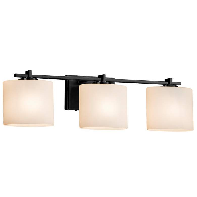 Image 1 Era Fusion 26 3/4" Wide Matte Black 3-Light Bath Light