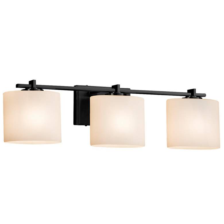 Image 1 Era Fusion 26 3/4 inch Wide Matte Black 3-Light Bath Light