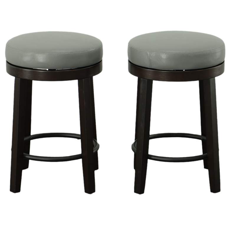 Image 1 Era Gray And EspressoSwivel 24" Counter Stool Set of 2