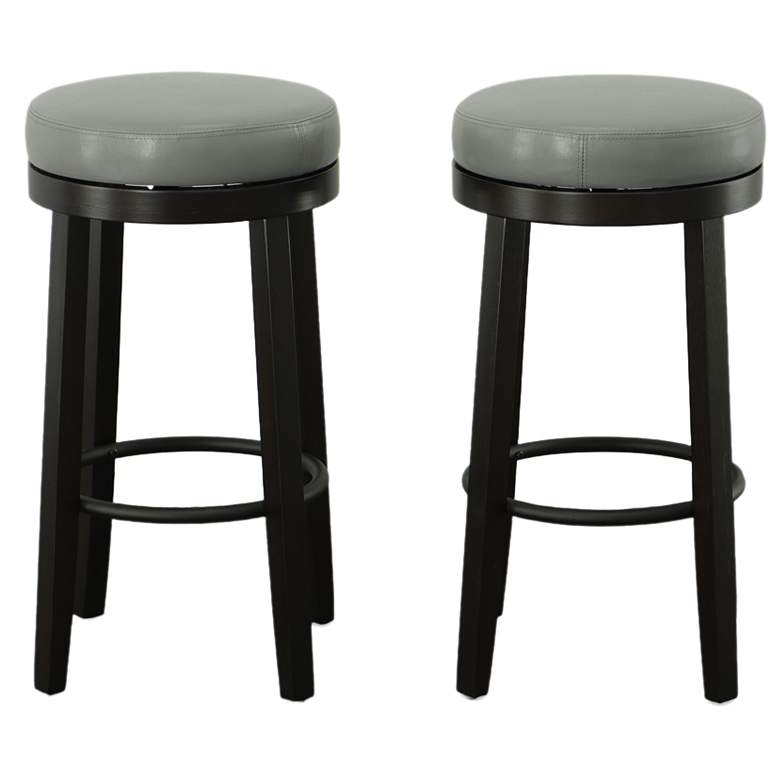 Image 1 Era Swivel 30" Gray And Espresso Barstool Set of 2