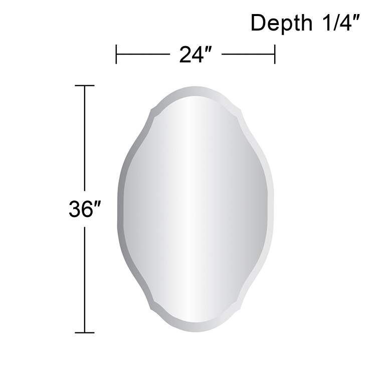 Image 4 Erath 24" x 36" Oval Frameless Wall Mirror more views