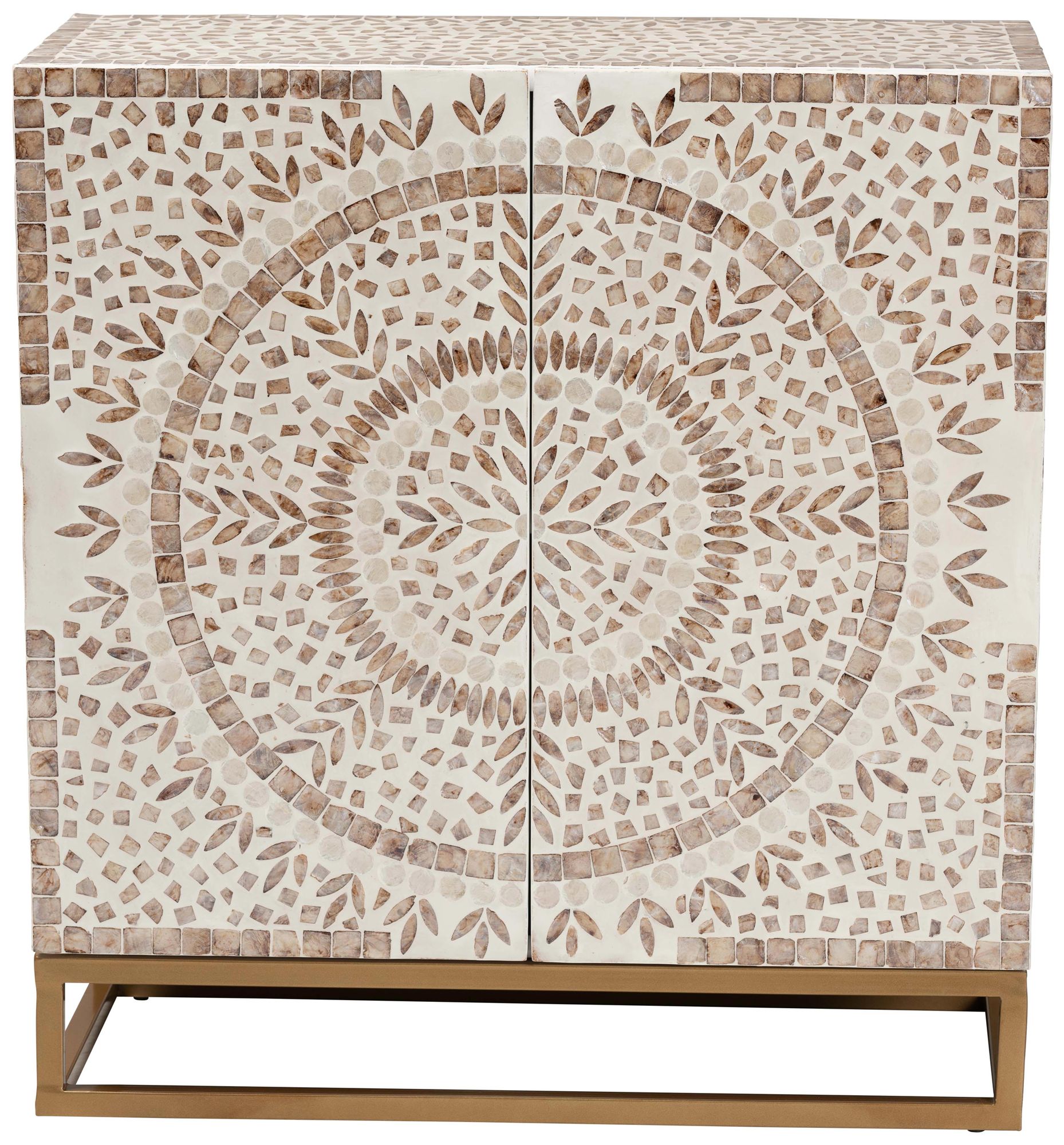 Ercilia 27 1/2" Wide White and Brown 2-Door Storage Cabinet