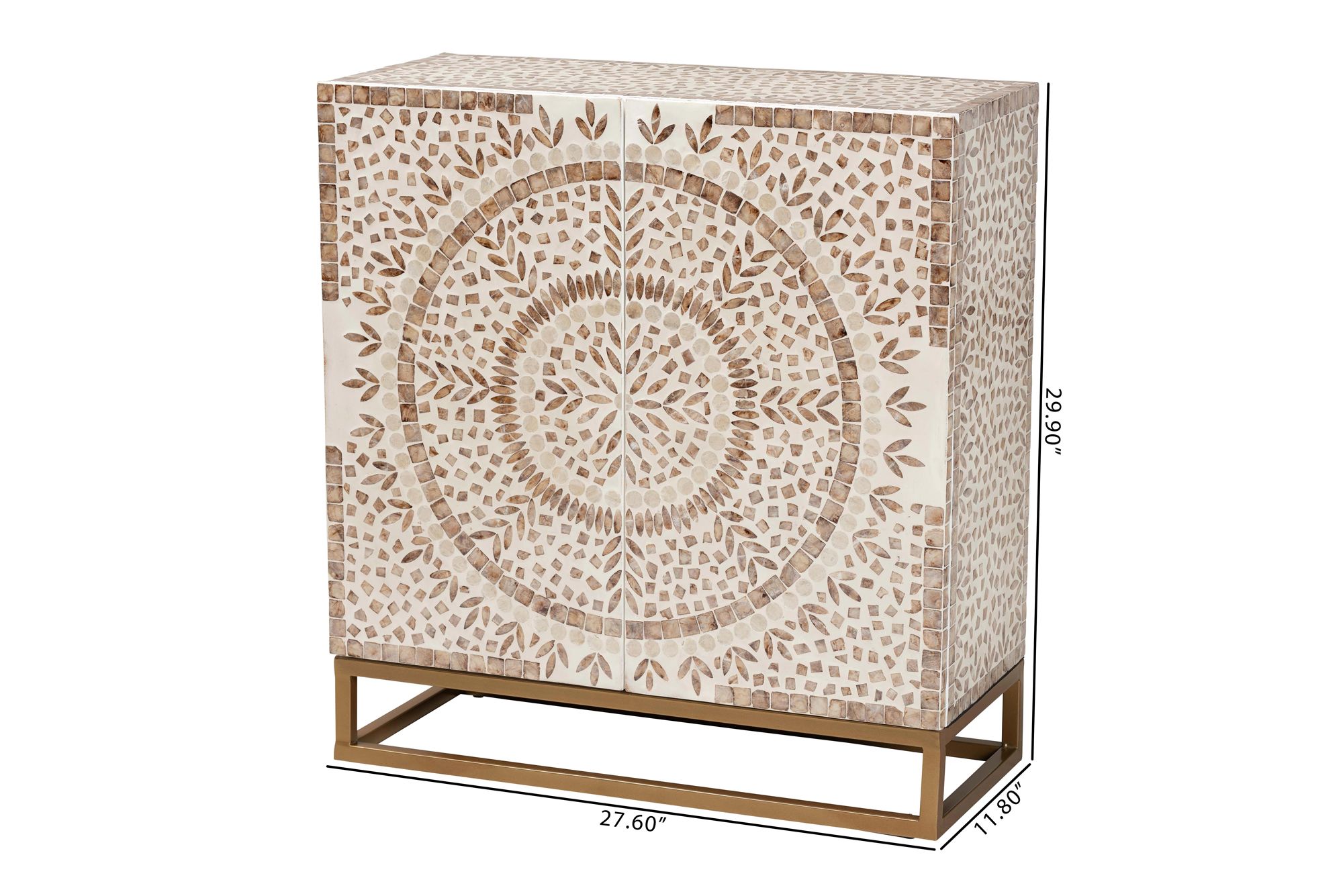 Ercilia 27 1/2" Wide White and Brown 2-Door Storage Cabinet