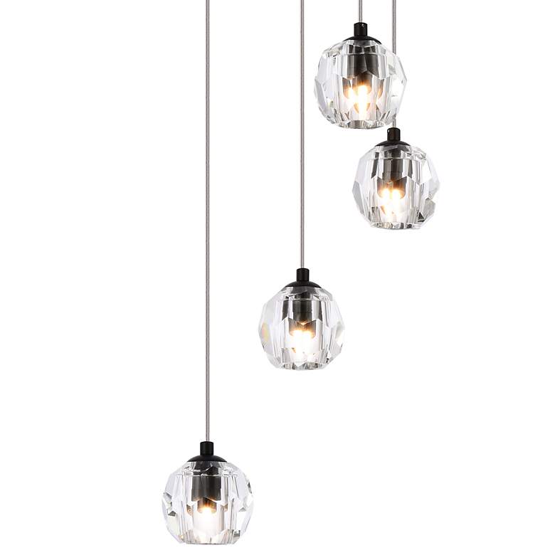 Image 3 Eren 11 3/4" Wide Black 5-Light Mini Pendant more views