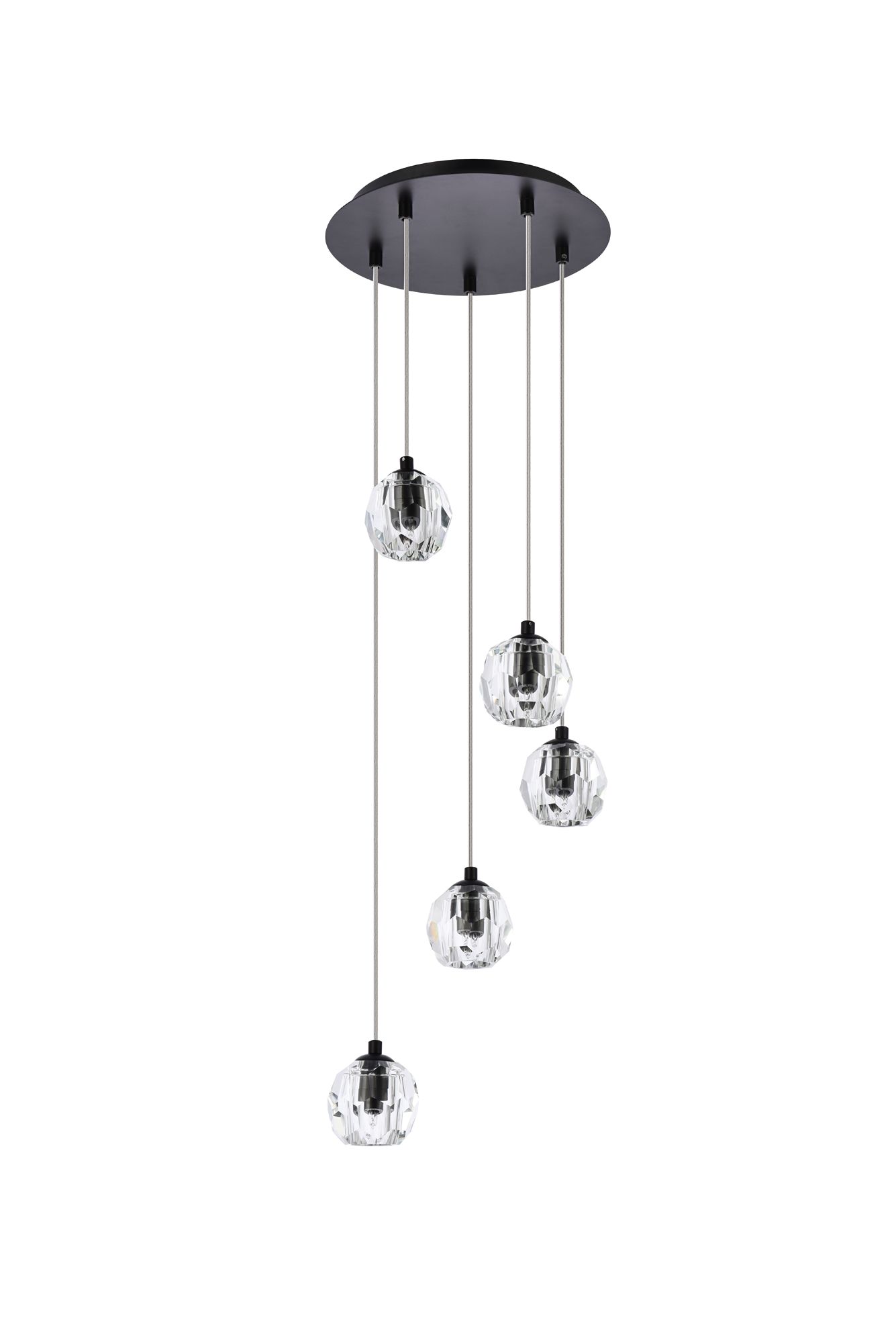 Eren 11 3/4" Wide Black 5-Light Mini Pendant in scene