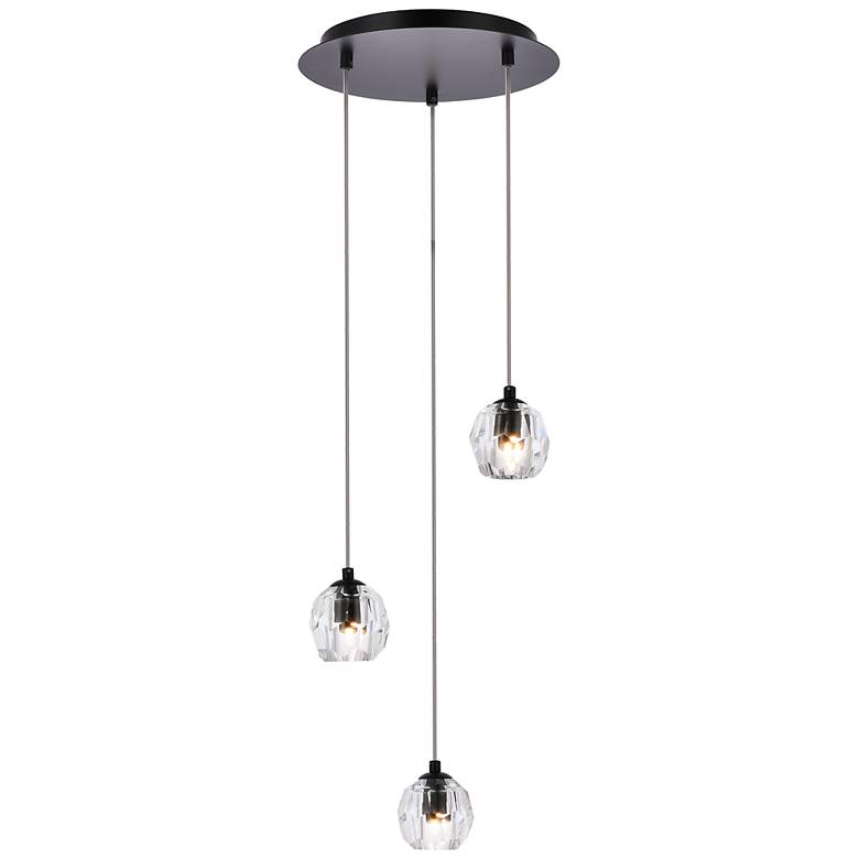 Image 3 Eren 11 3/4" Wide Black Multi-Light Mini Pendant