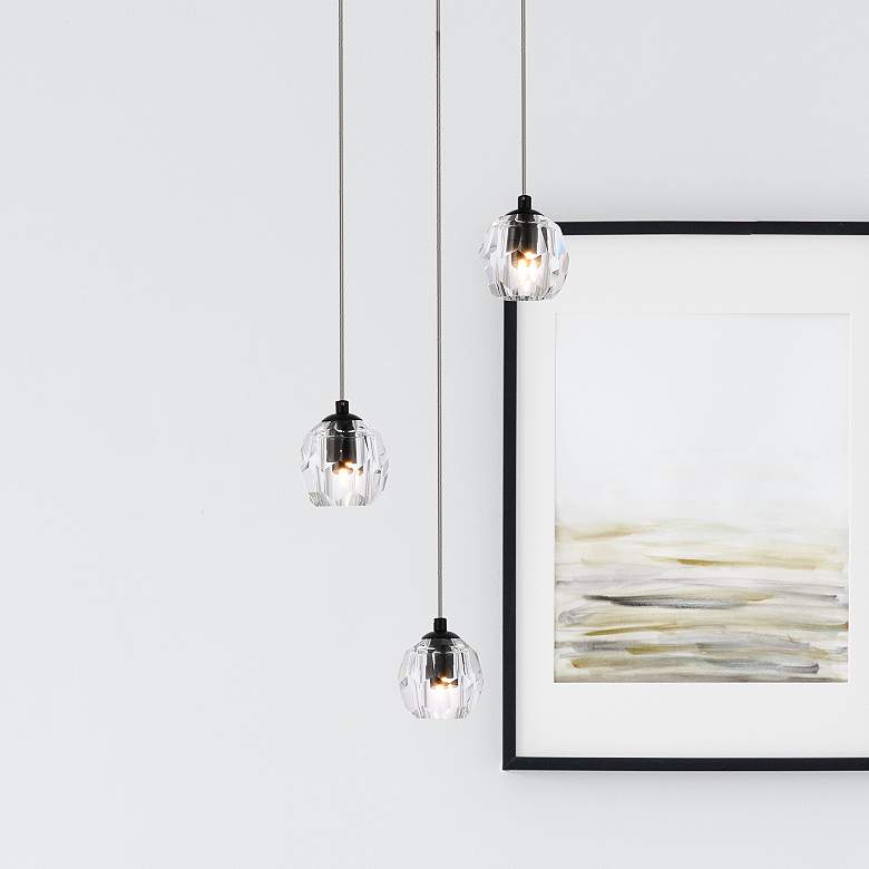 Image 2 Eren 11 3/4" Wide Black Multi-Light Mini Pendant