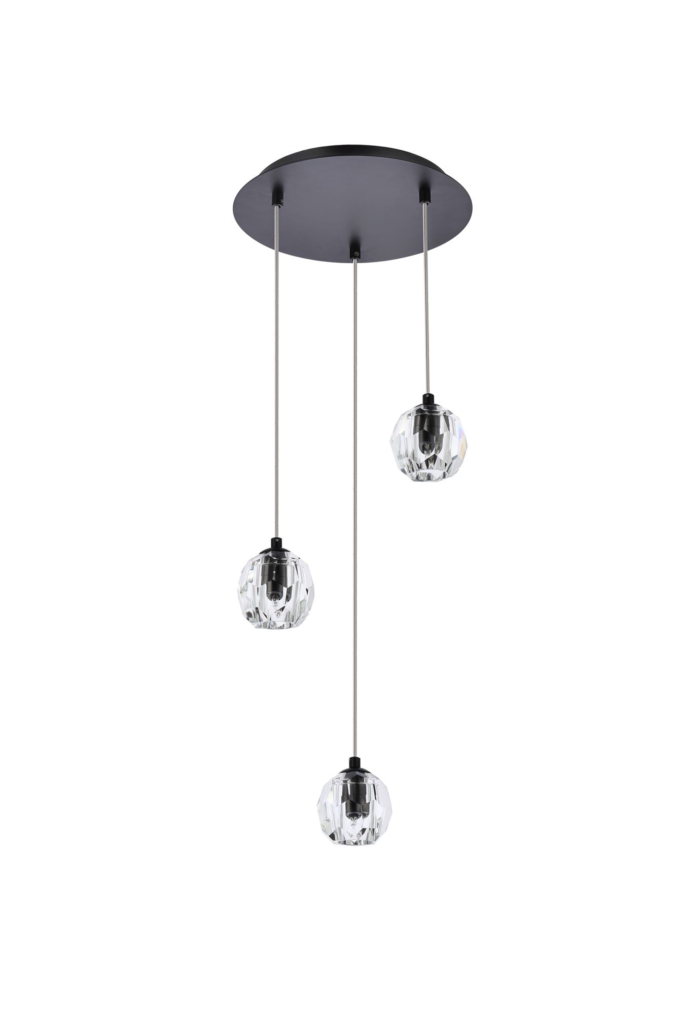 Eren 11 3/4" Wide Black Multi-Light Mini Pendant in scene