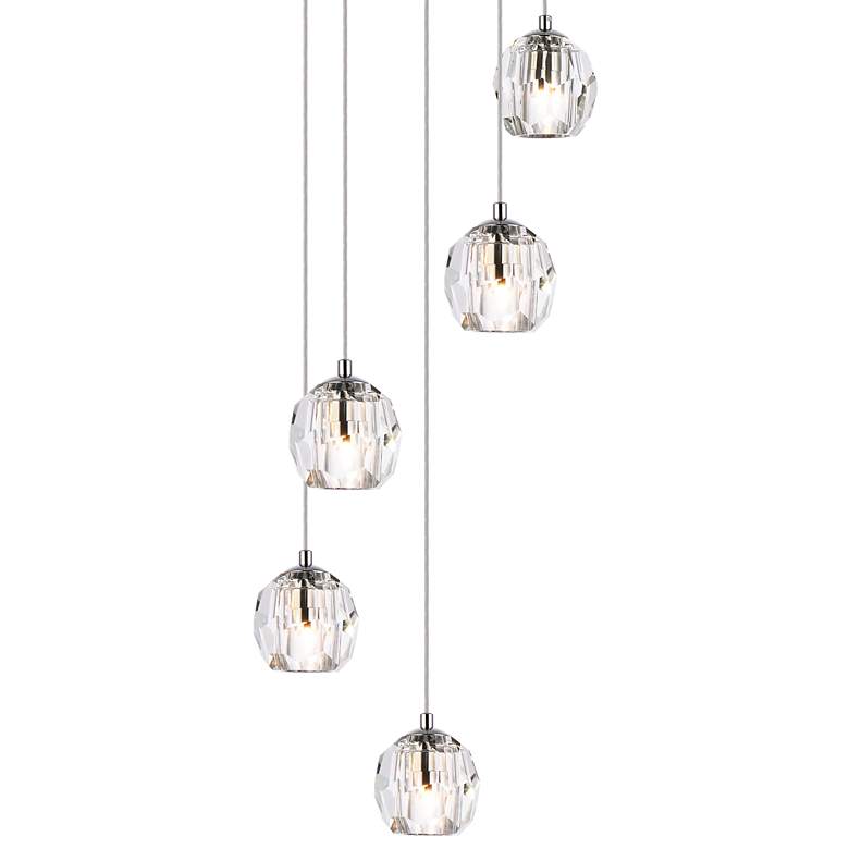 Image 3 Eren 11 3/4" Wide Chrome 5-Light Mini Pendant more views