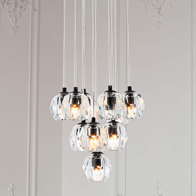 Image 2 Eren 11" Wide Black Multi-Light Pendant