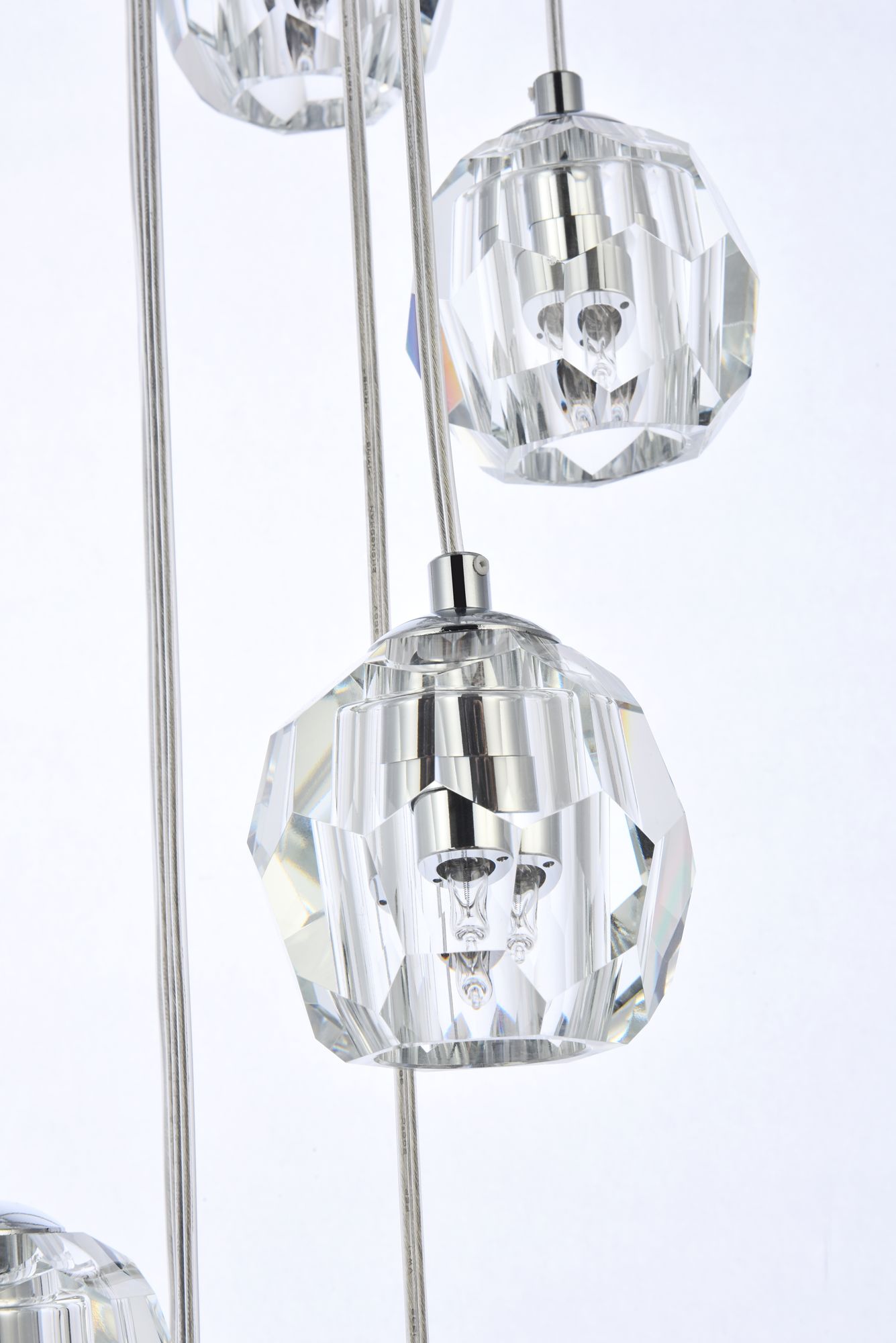 Eren 11" Wide Chrome 10-Light Mini Pendant in scene