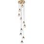 3_Eren 11" Wide Gold Steel Crystal 10-Light Mini Pendant