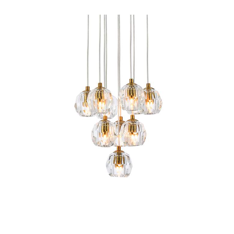 Image 5 Eren 11" Wide Gold Steel Crystal 10-Light Mini Pendant more views