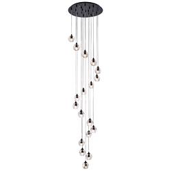 Eren 19 3/4" Wide Black Multi-Light Pendant w/ Clear Crystal