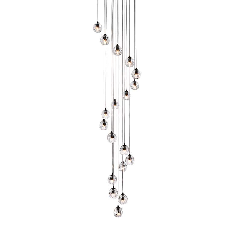 Image 4 Eren 19 3/4" Wide Black Multi-Light Pendant w/ Clear Crystal more views