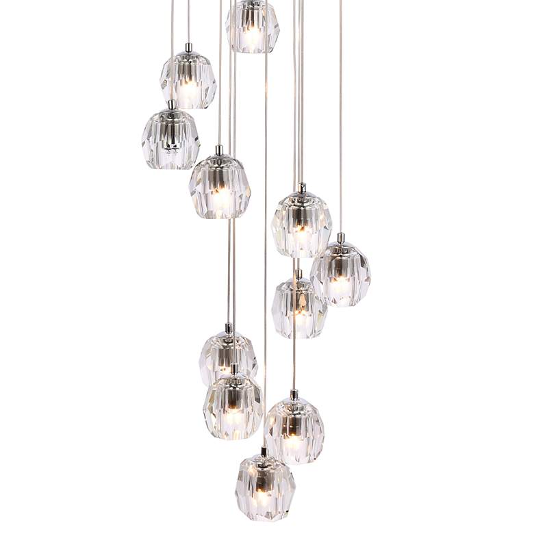 Image 4 Eren 19 3/4" Wide Chrome Steel Crystal 18-Light Pendant more views