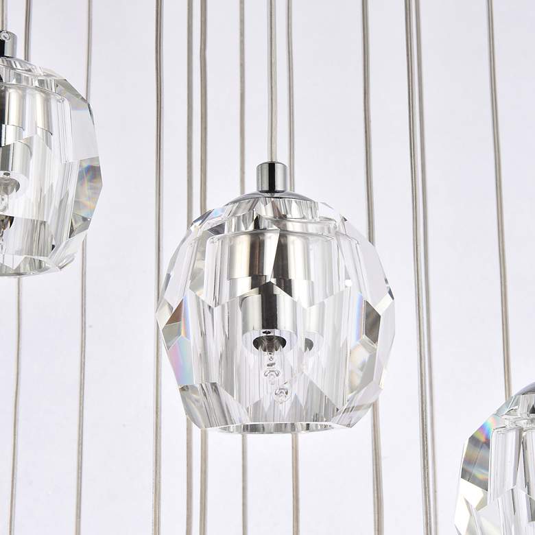Image 6 Eren 19 3/4" Wide Chrome Steel Crystal 18-Light Pendant more views