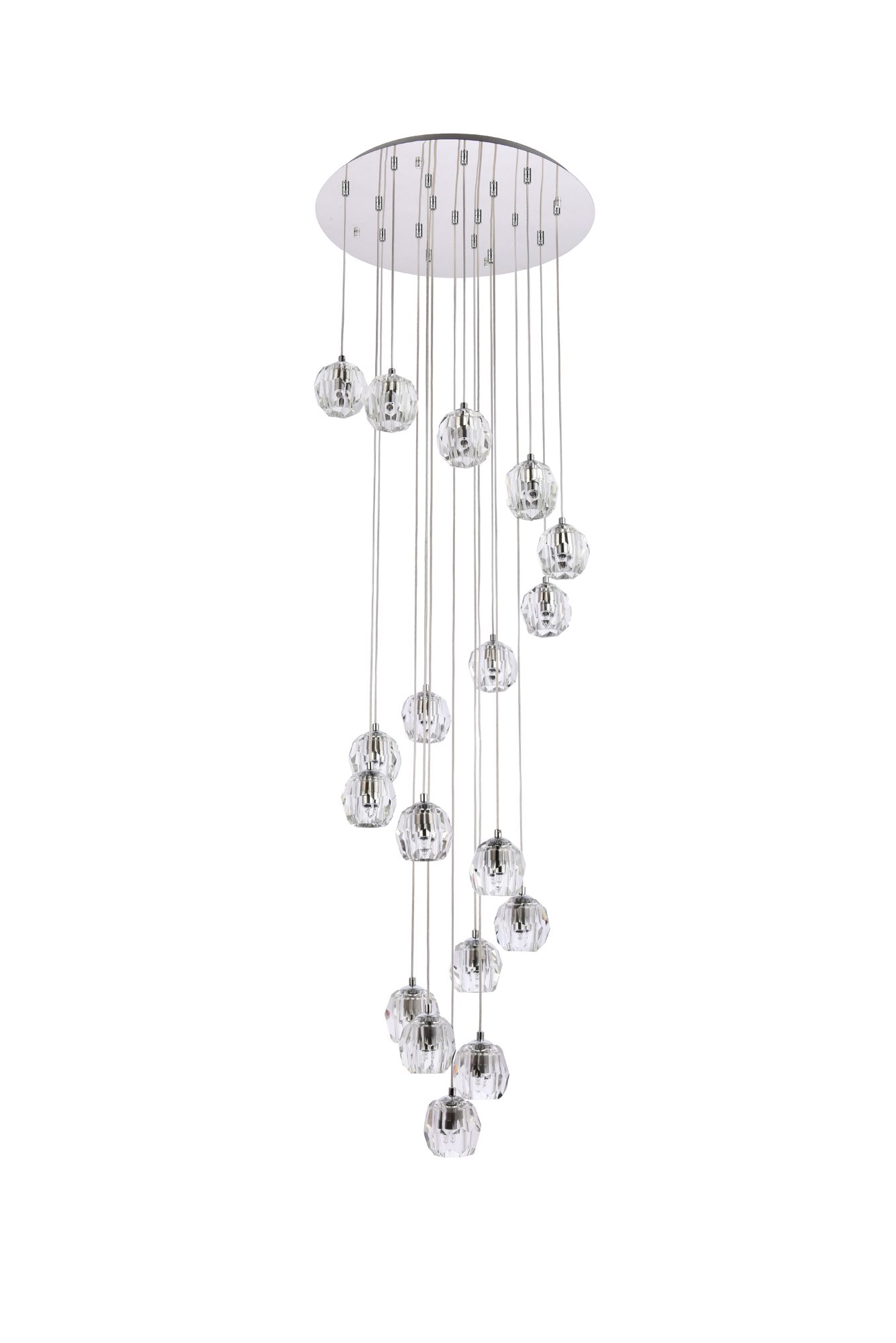 Eren 19 3/4" Wide Chrome  Steel Crystal 18-Light Pendant in scene