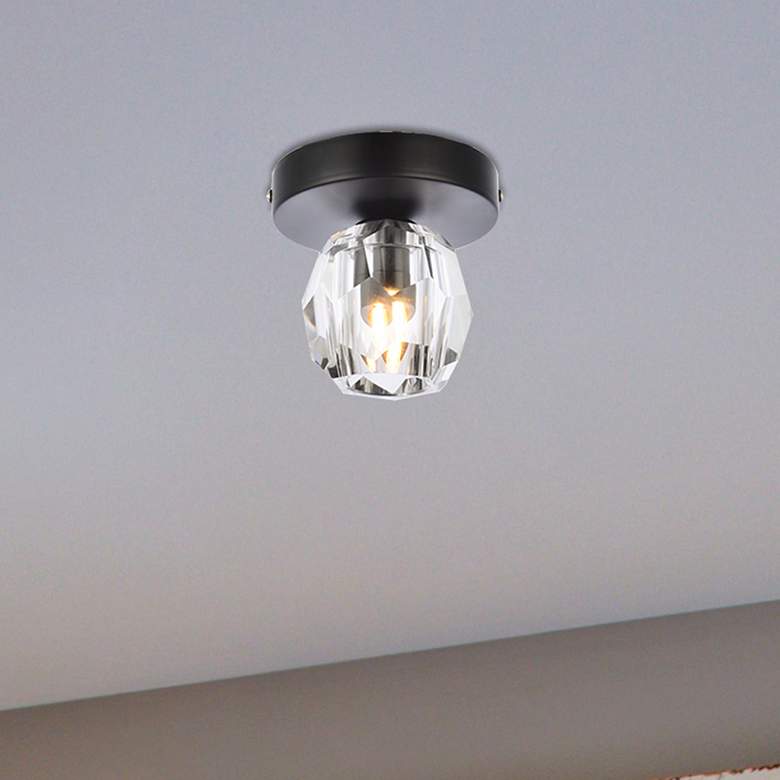 Image 1 Eren 4 3/4" Wide Black Globe Ceiling Light