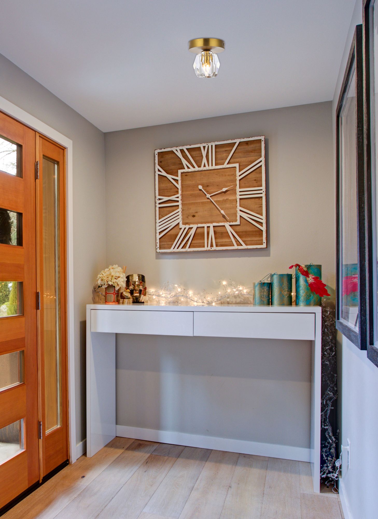 Image 3 Eren 4 3/4" Wide Gold and Clear Crystal Ceiling Light more views