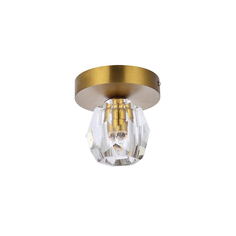 Image 4 Eren 4 3/4" Wide Gold and Clear Crystal Ceiling Light more views