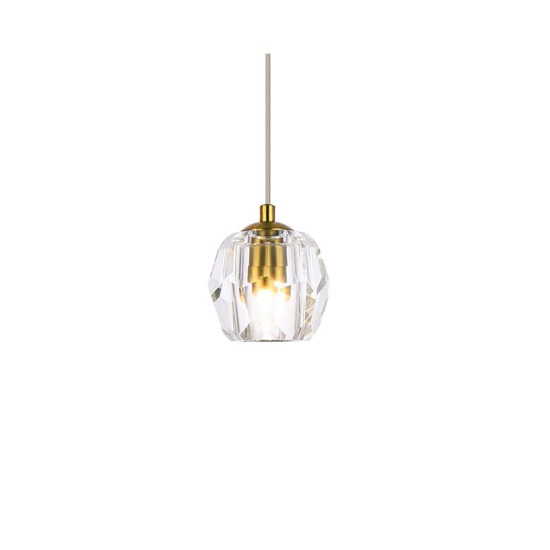 Image 4 Eren 5 1/2" Wide Gold and Clear Crystal Globe Mini Pendant more views