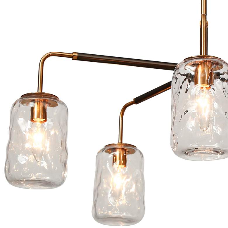 Image 2 Erharting 28 3/4" Wide Black and Brass 5-Light Chandelier more views