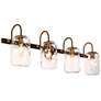 2_Erharting 32"W Brushed Black and Brass 4-Light Bath Light
