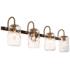 Erharting 32"W Brushed Black and Brass 4-Light Bath Light