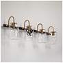 3_Erharting 32"W Brushed Black and Brass 4-Light Bath Light more views