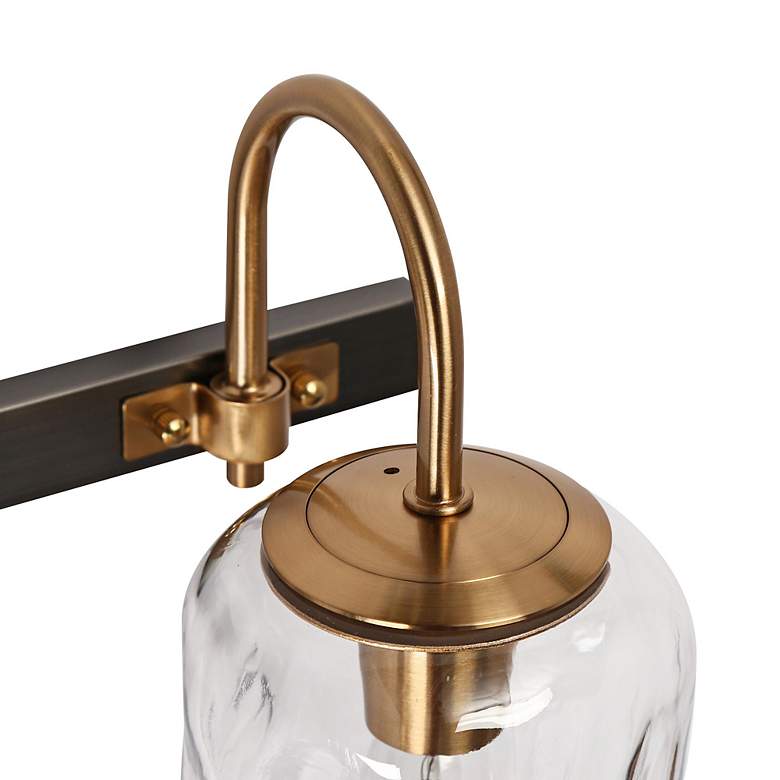 Image 5 Erharting 32"W Brushed Black and Brass 4-Light Bath Light more views