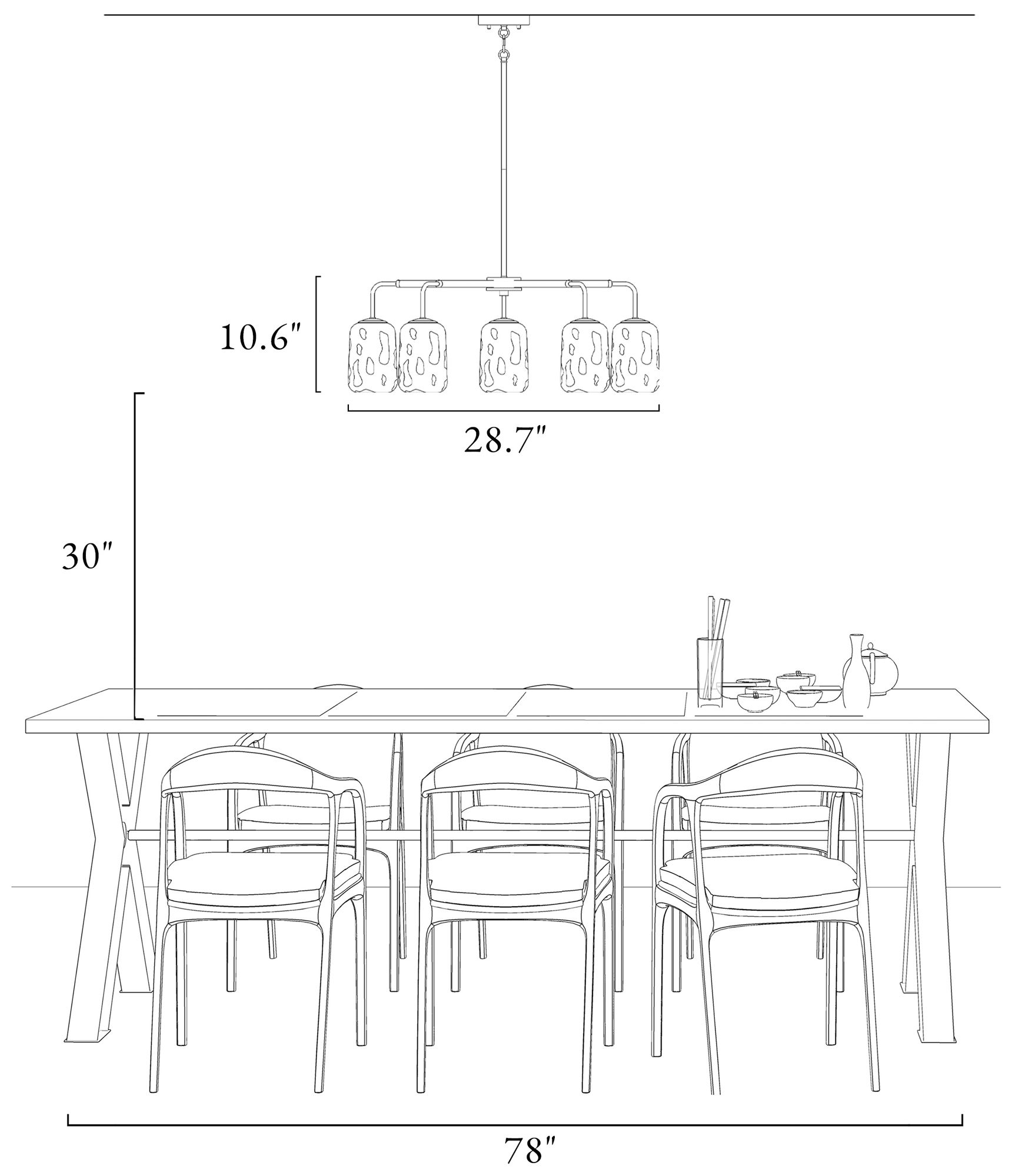 Erharting 5-Light Glass Chandelier