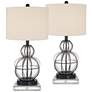 Eric Blown Glass Gourd Table Lamps With 8" Square Risers