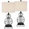 Eric Blown Glass Gourd Table Lamps With 8" Square Risers