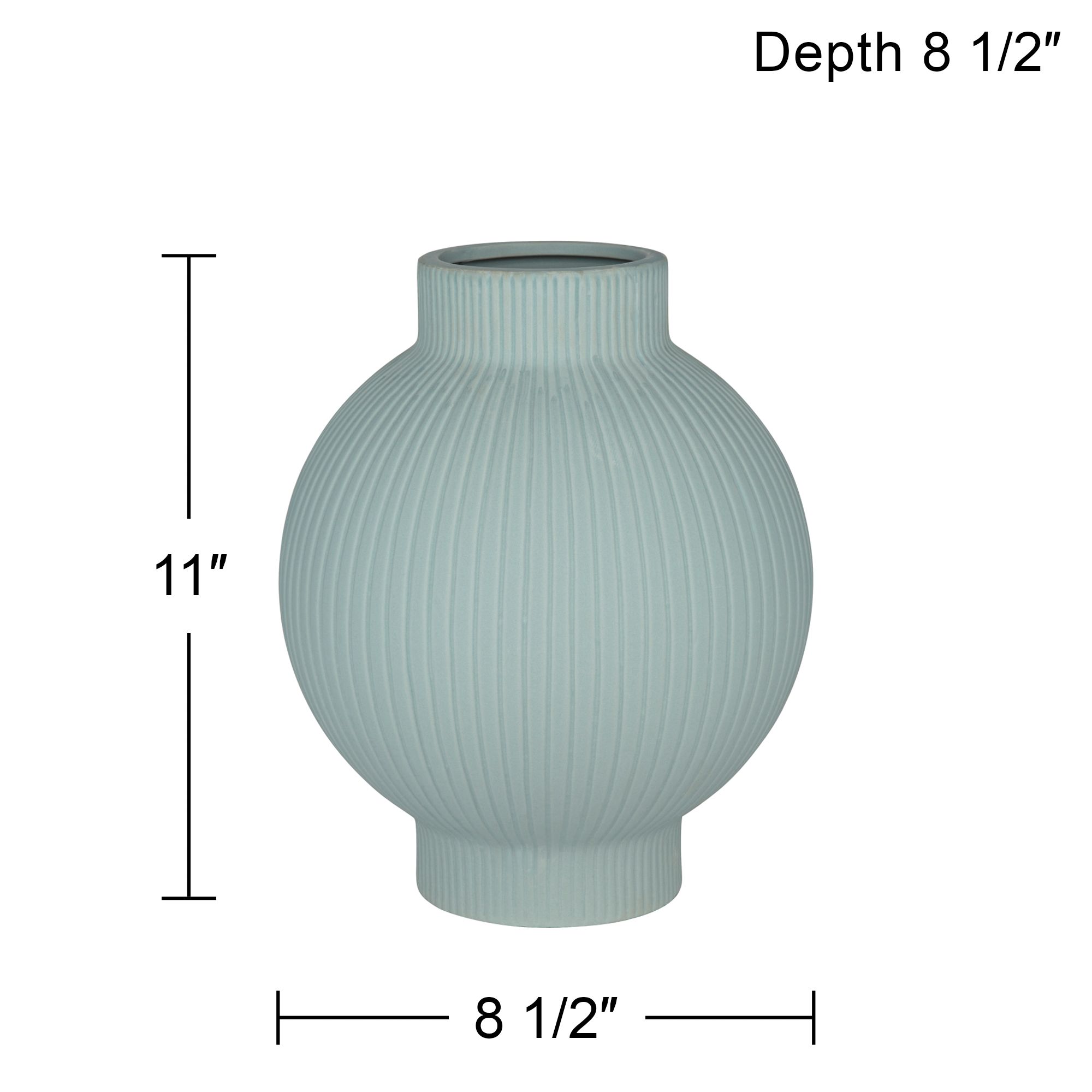 Image 6 Erica 11" High Matte Green Ceramic Decorative Vase more views