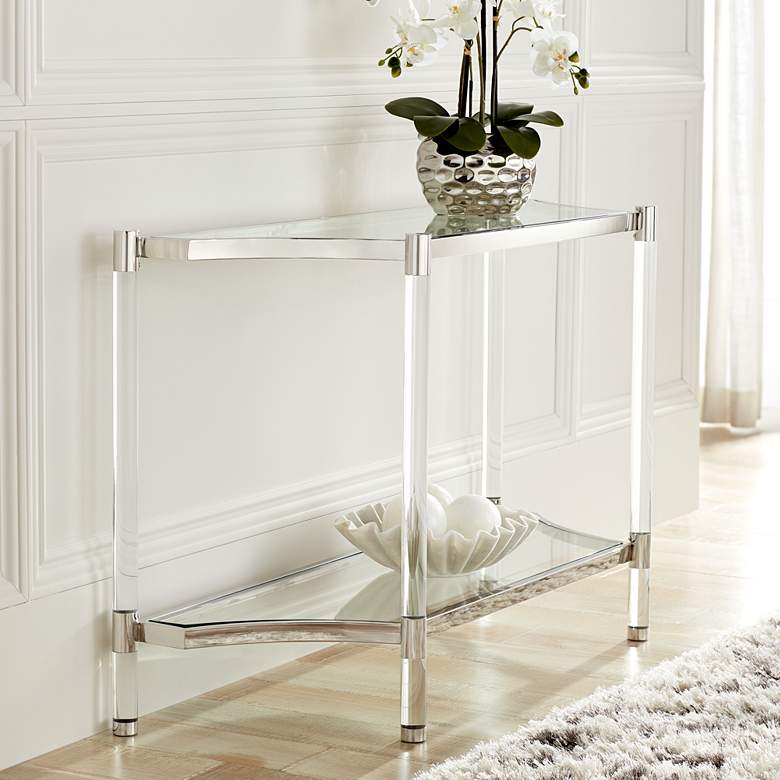Image 1 Erica 48 inch Wide Clear Acrylic Console Table
