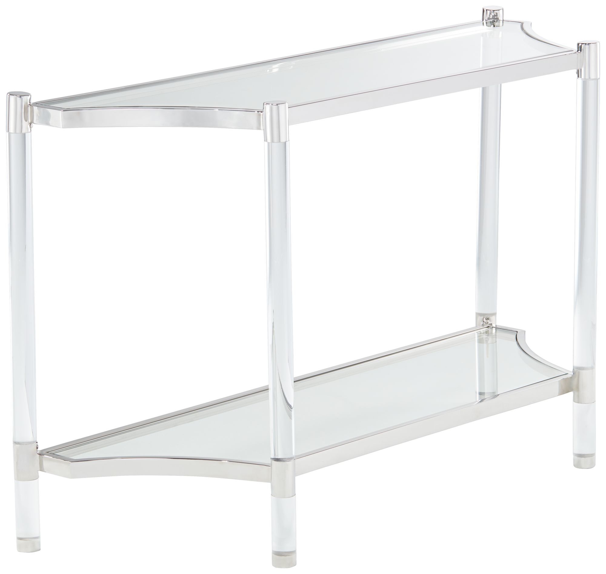 Image 2 Erica 48" Wide Clear Glass and Acrylic Console Table