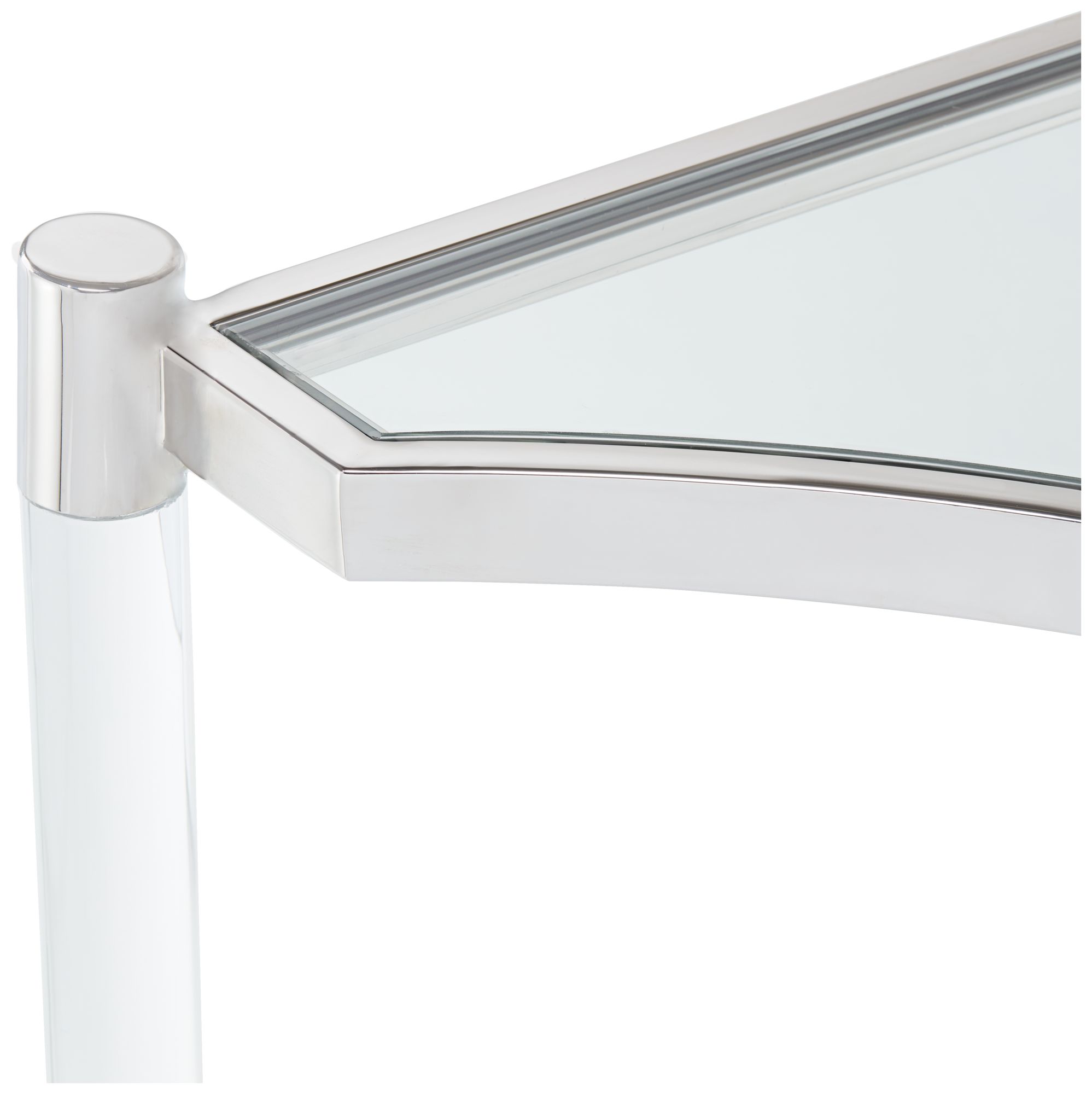 Image 3 Erica 48" Wide Clear Glass and Acrylic Console Table more views