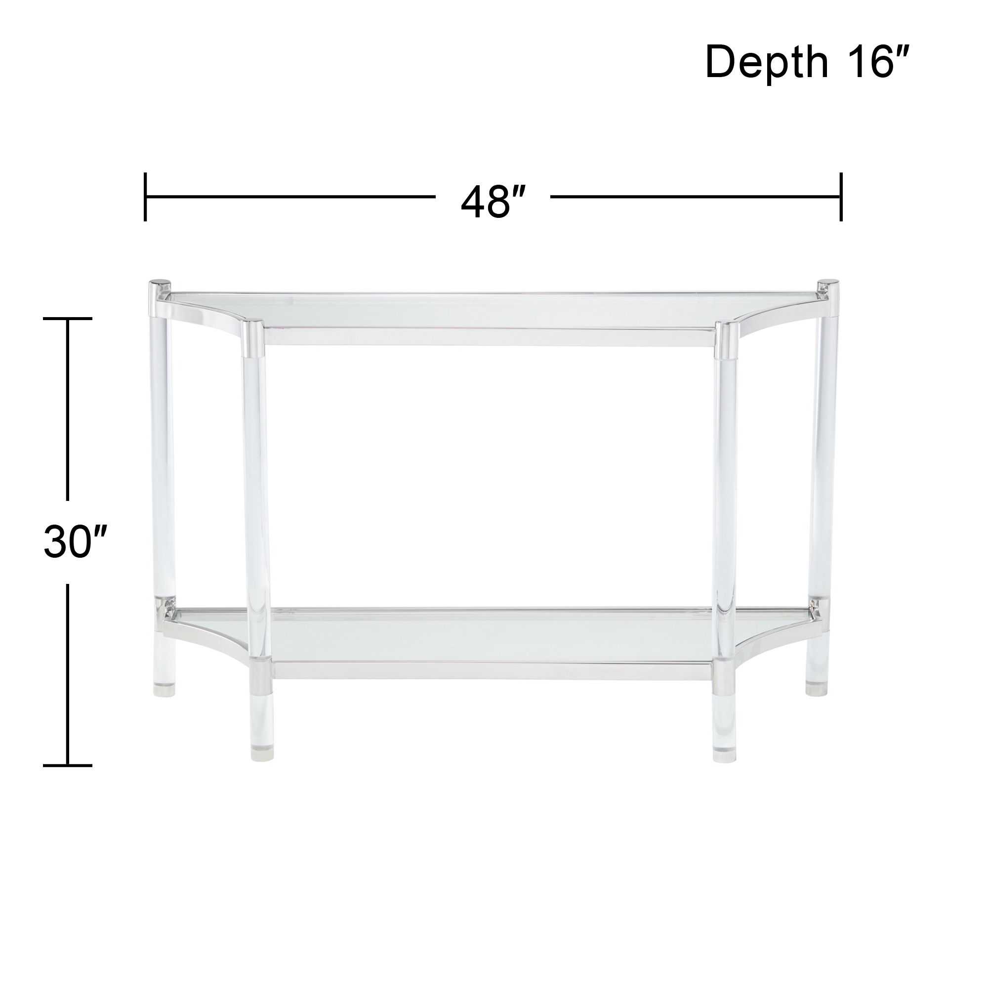 Image 6 Erica 48" Wide Clear Glass and Acrylic Console Table more views