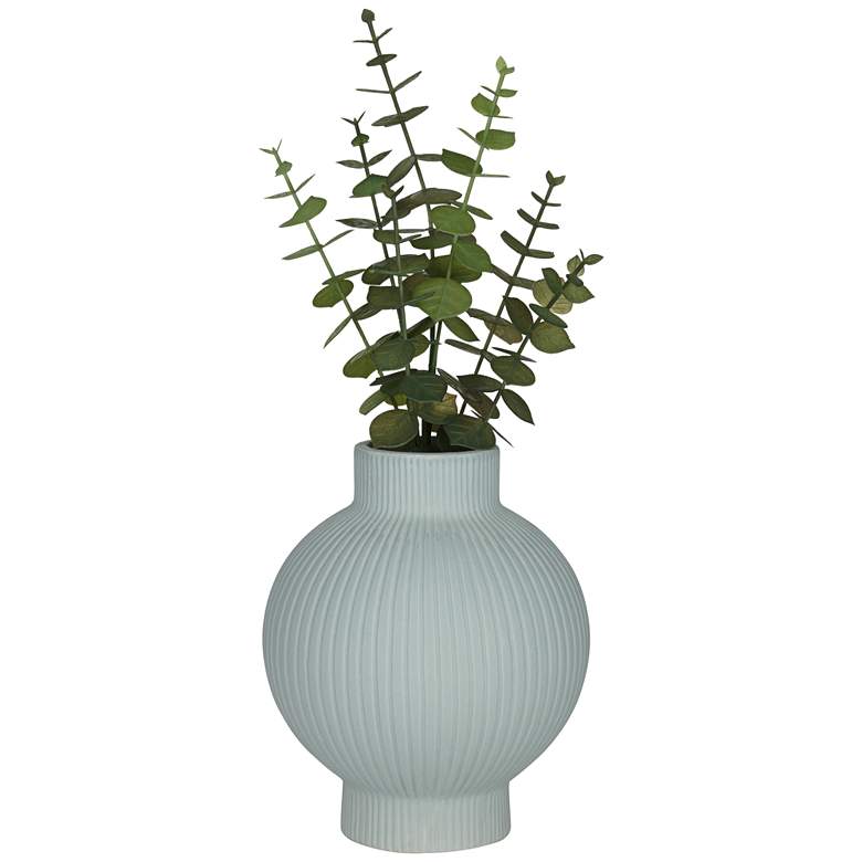 Image 4 Erica 8 1/2" High Matte Green Ceramic Decorative Vase more views