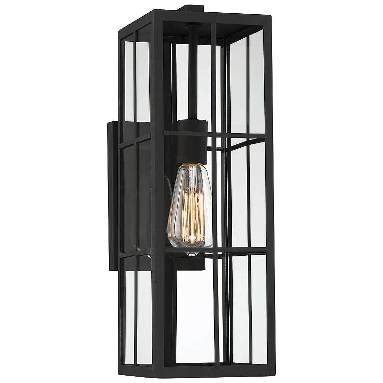 Image 1 Ericson 1-Light Outdoor Wall Lantern in Matte Black